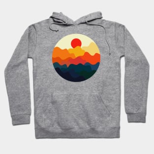 Minimalist Abstract Nature Art #43 Warm, Vibrant and Wavey Mountains Hoodie